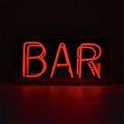 'Bar' Glass Neon Sign - RED