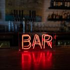 'Bar' Glass Neon Sign - RED