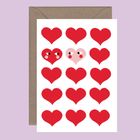 Blushing Hearts Love Card