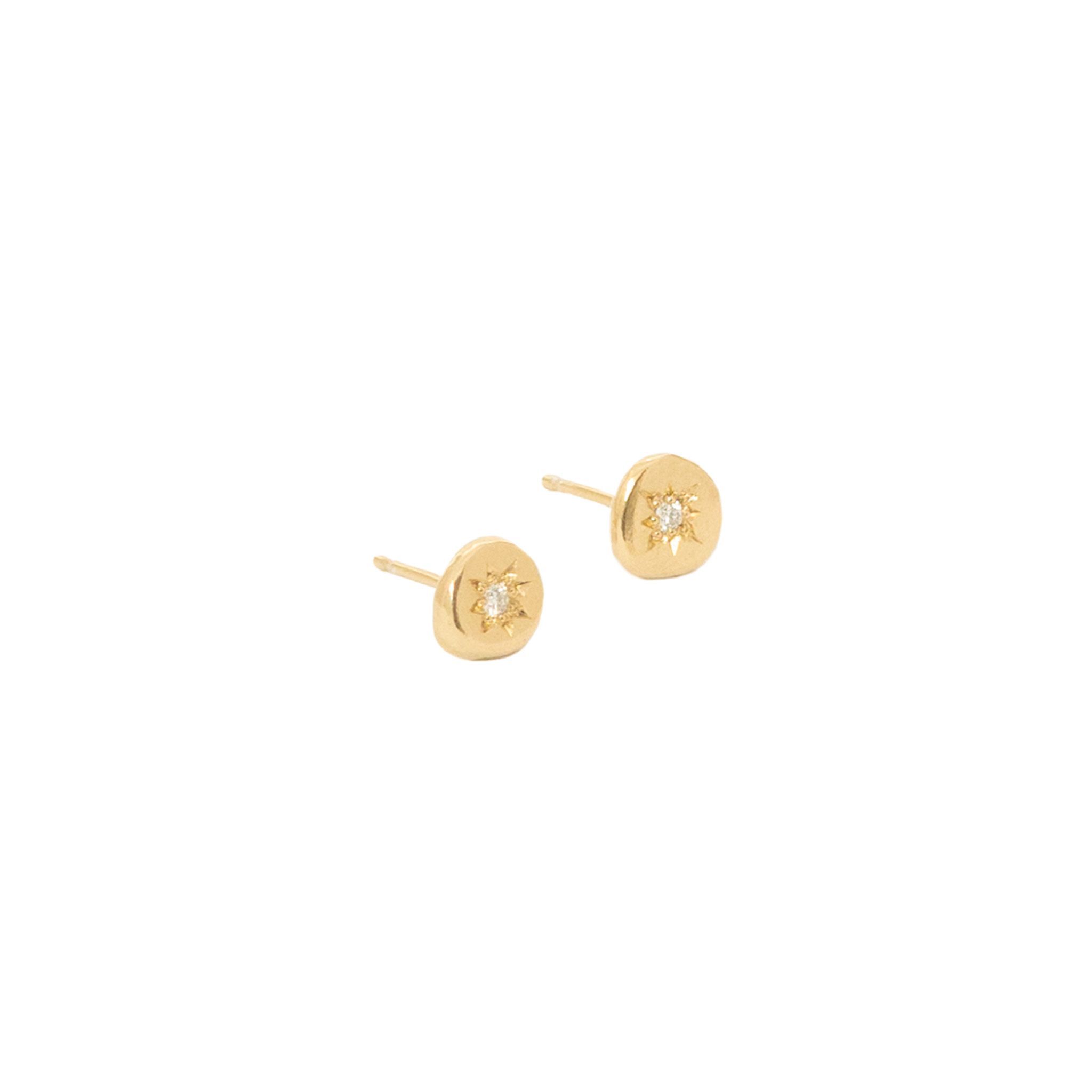 Star Set Diamond Studs, 18ct Gold Vermeil