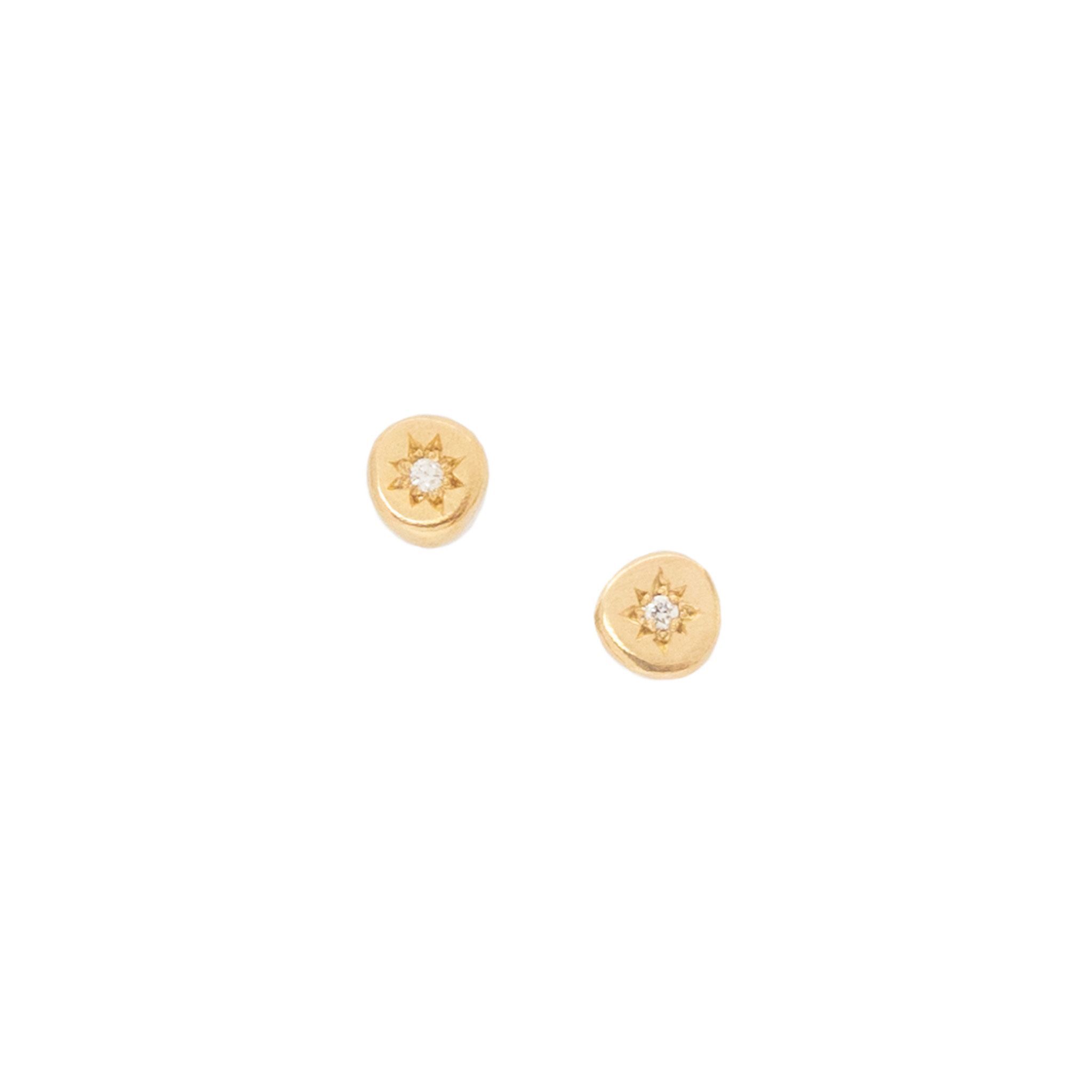 Star Set Diamond Studs, 18ct Gold Vermeil