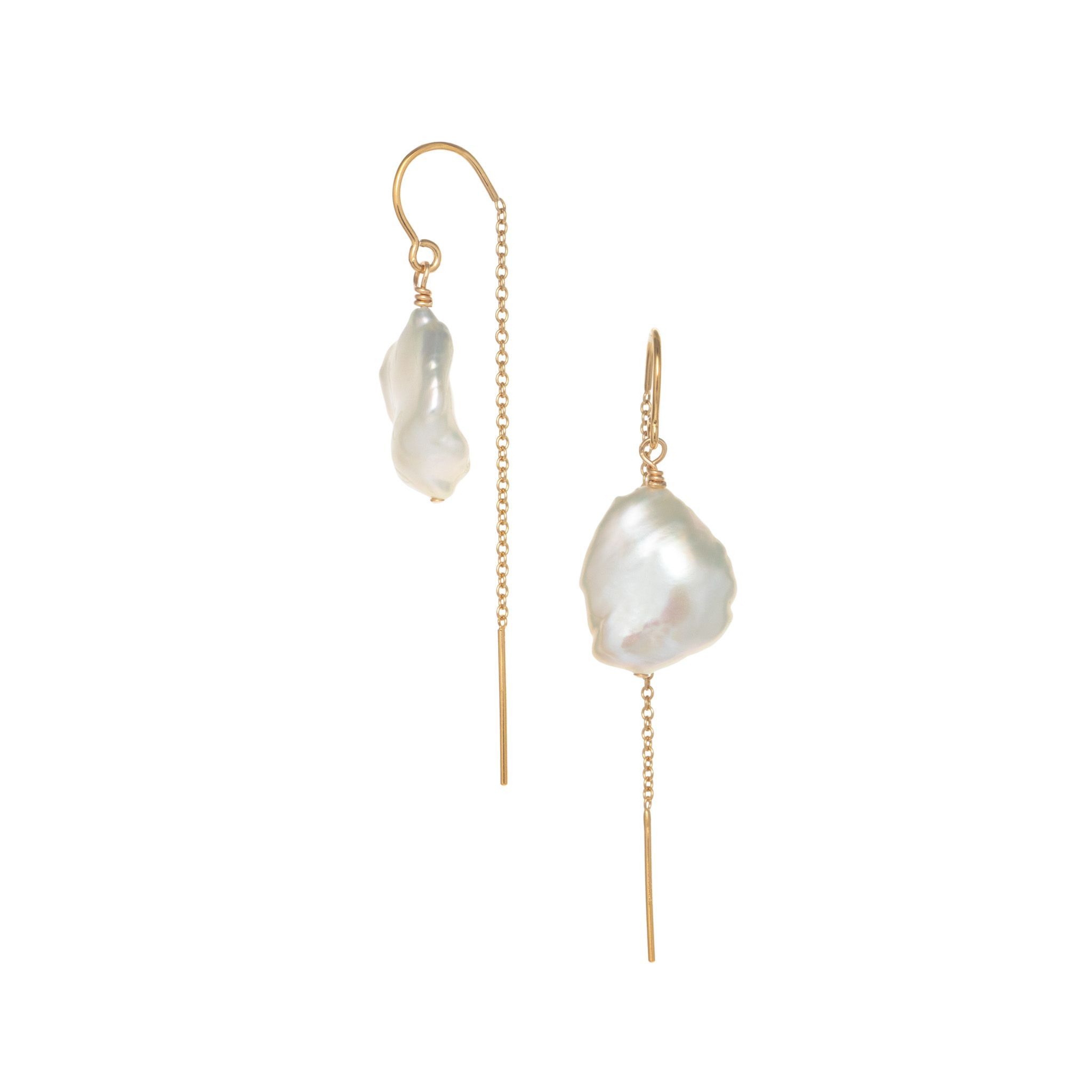 Solstice Drop Earrings, Medium Keishi Pearl