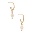 Pearl Huggie Hoops, 18ct Gold Vermeil