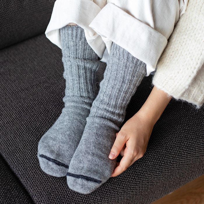 WOOL RIBBED SOCKS