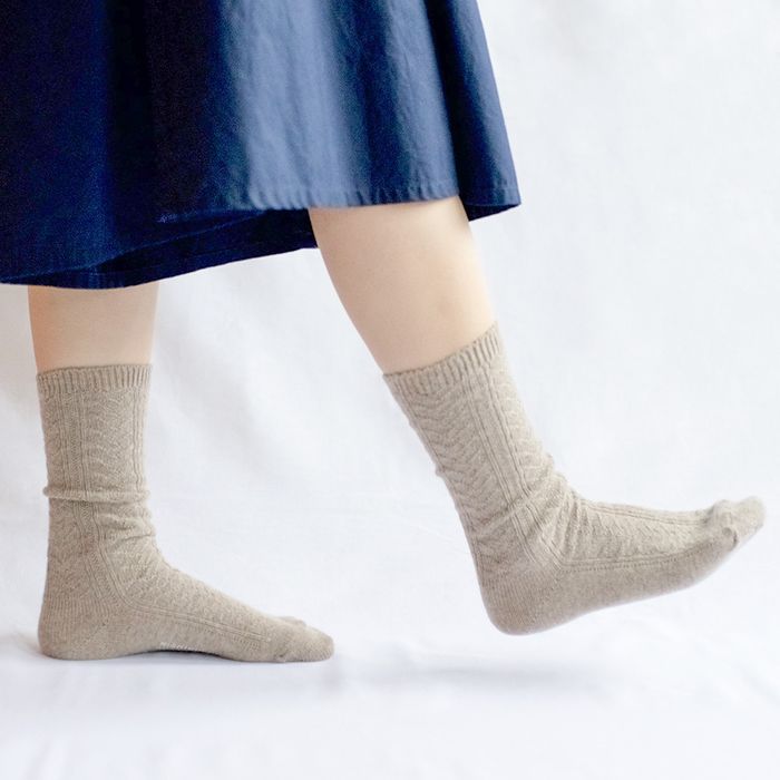 ALPACA WOOL CABLE SOCKS