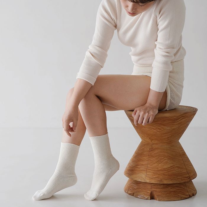 Wool Cashmere Ribbed Socks / hakne