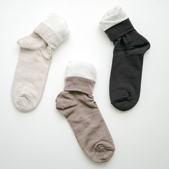 Silk Wool Double-faced Socks / hakne