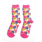 SKS286 Happy Cats Socks Hot Pink