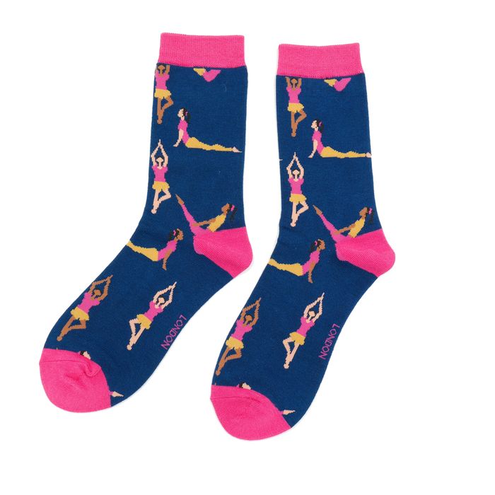 SKS365 Yoga Poses Socks Navy