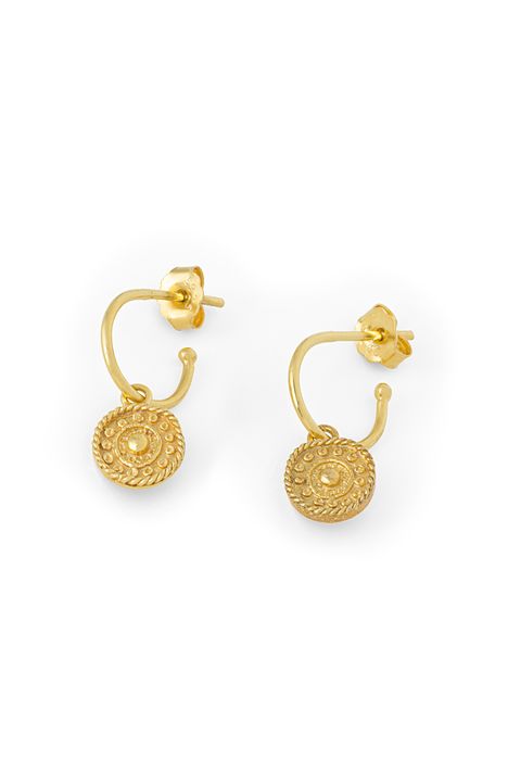 Gold Antique Coin Earrings