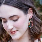 Kantha Beaded Teardrop Earrings