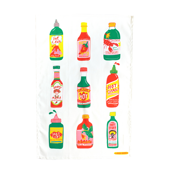 Hot Sauce Organic Cotton Tea Towel