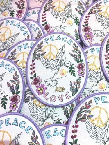 Peace and Love Doves Iron on Patch