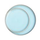 Hand-crafted dinner and side plates - chun blue glaze