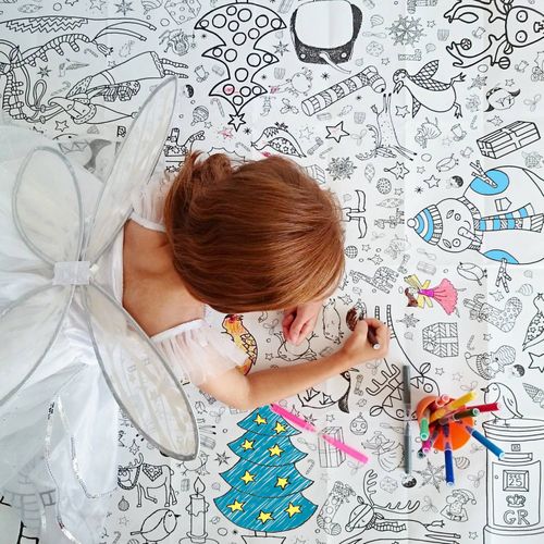 Colour-in Poster Tablecloth - Christmas