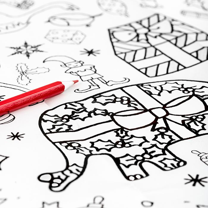 Colour-in Poster Tablecloth - Christmas