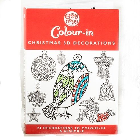 Colour-in Card Book - 3D Christmas Decorations