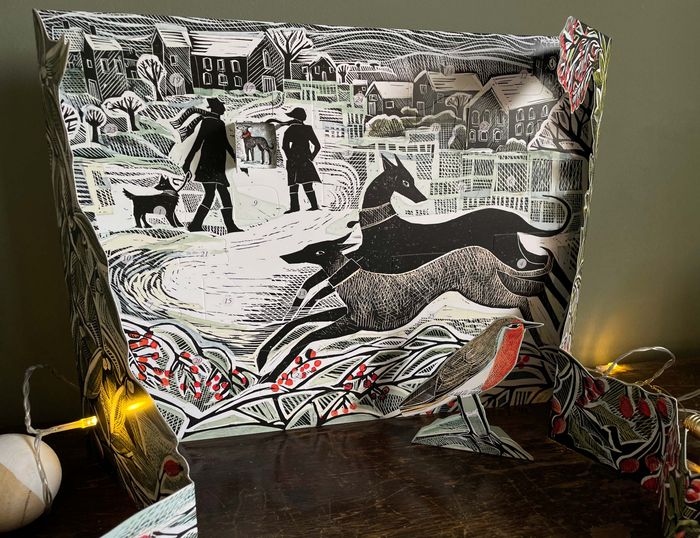 'Whippet Wonderland' Advent Calendar by Angela Harding Top Drawer