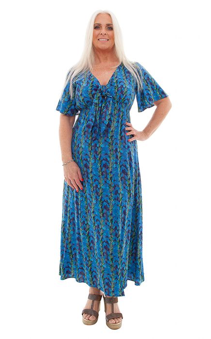 Watercolour Lupin Bust Tie Dress