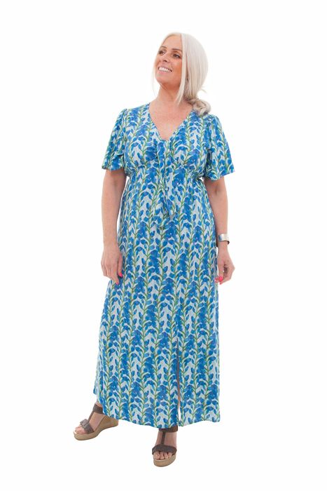 Watercolour Lupin Bust Tie Dress