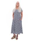 Tonal Geo Shirred Bust Dress