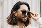 SOEK® DALTON Black Sunglasses l Black Lens l Walnut Arms