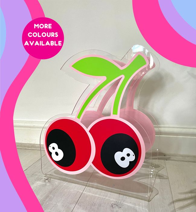 Cherry magic 8 ball acrylic storage holder for records, books and other storage