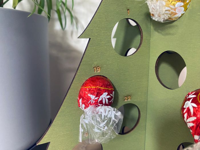 Christmas Tree Advent Calendar For Chocolates