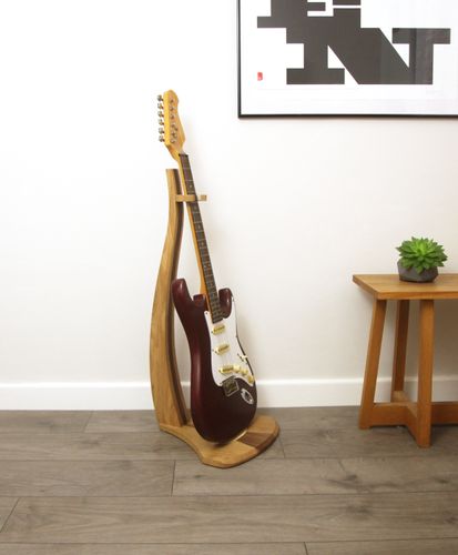 Handmade wooden guitar stand for electric, acoustic or bass