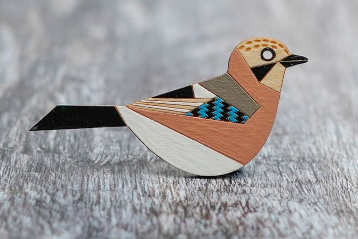 Hand Painted Bird Brooches