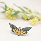 Hand Painted Moth Brooches & Necklaces