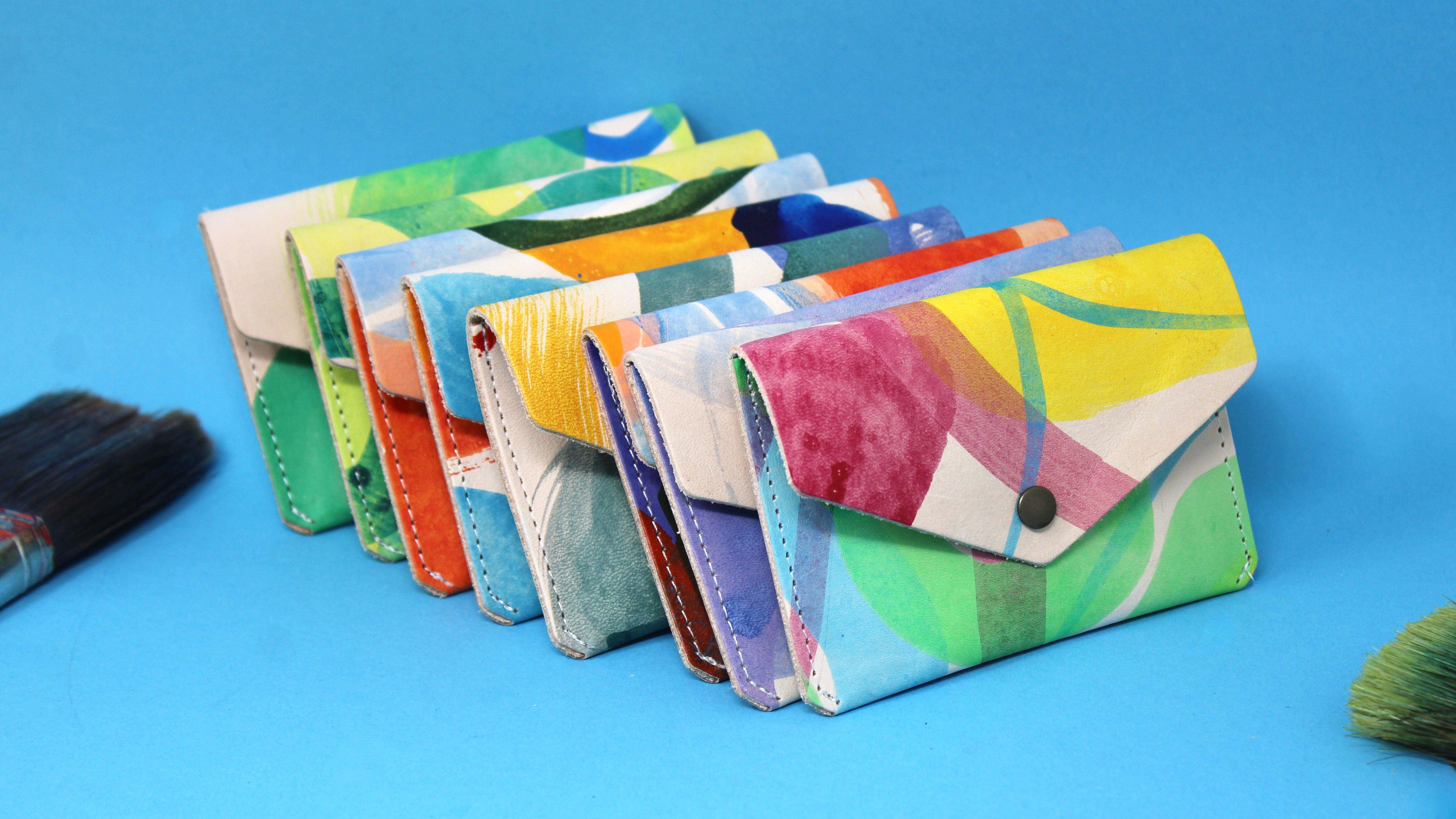Abstract Painted Popper Purse