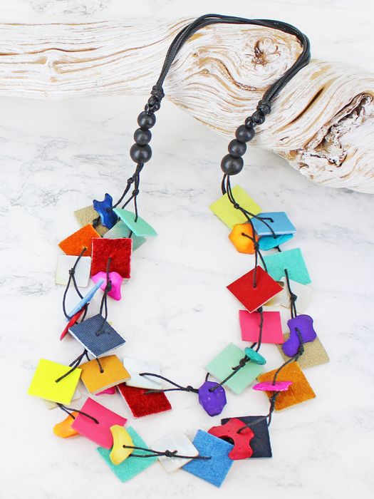 Multicolour Leather Necklace