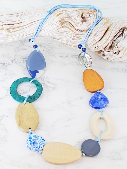 Abstract Blue Necklace