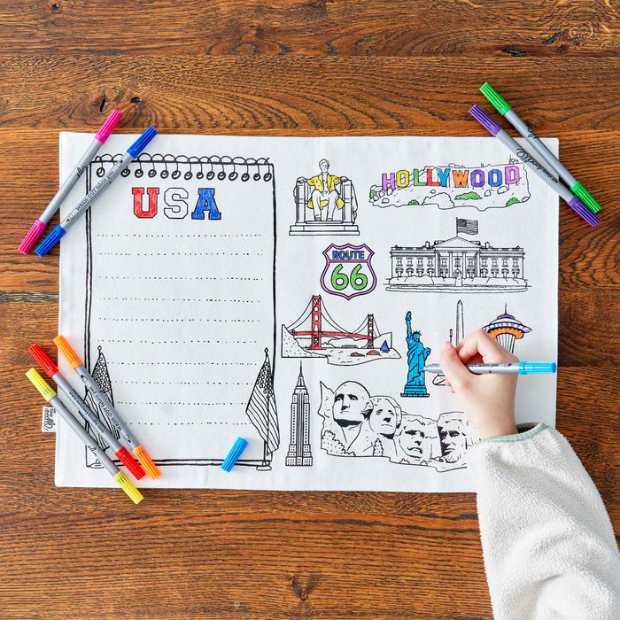 Colour-in US Map Placemat to Go