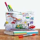 Colour-in Working Wheels Pencil Case