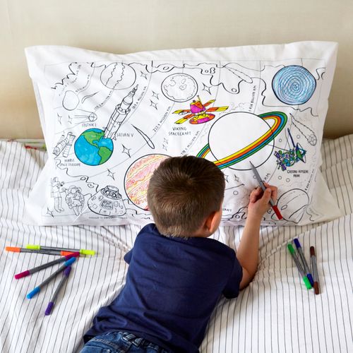 Colour-in Space Explorer Pillowcase