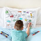Colour-in Working Wheels Pillowcase