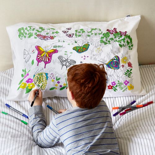Colour-in Butterfly Pillowcase