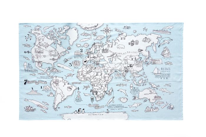 Colour-in World Map Tablecloth