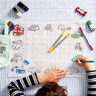 Colour-in Working Wheels Placemat to Go
