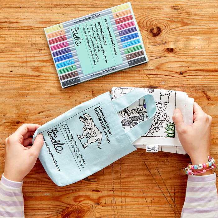 Colour-in Dinosaur Placemat to Go