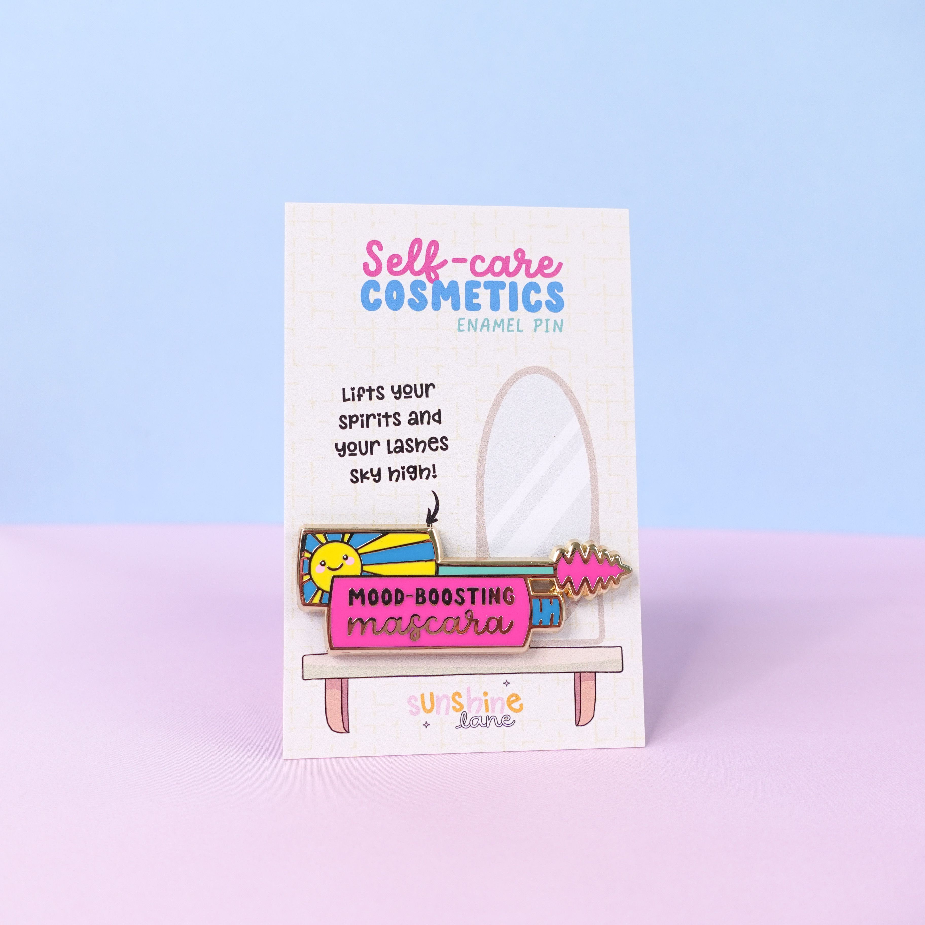 Mood-boosting Mascara Enamel Pin