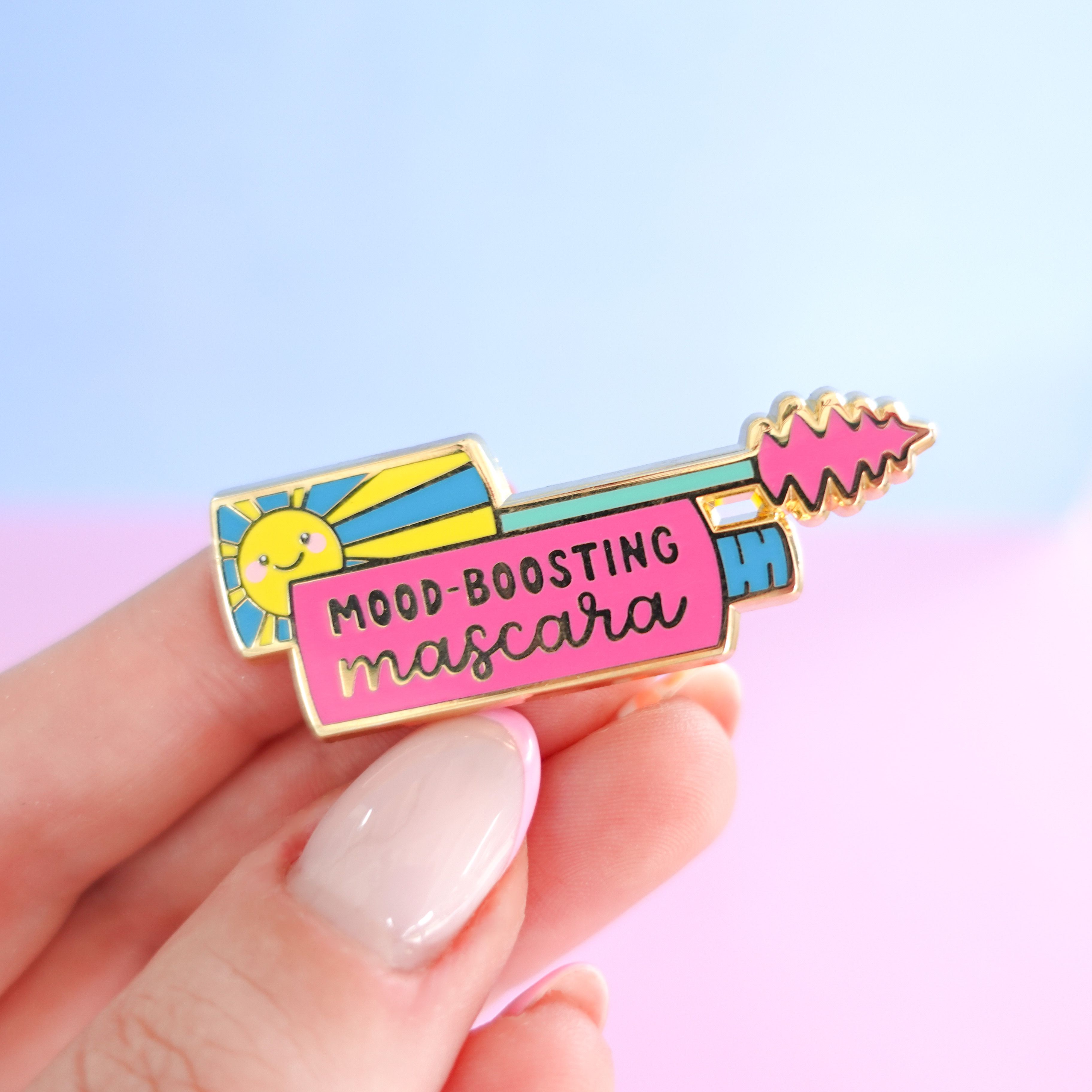 Mood-boosting Mascara Enamel Pin