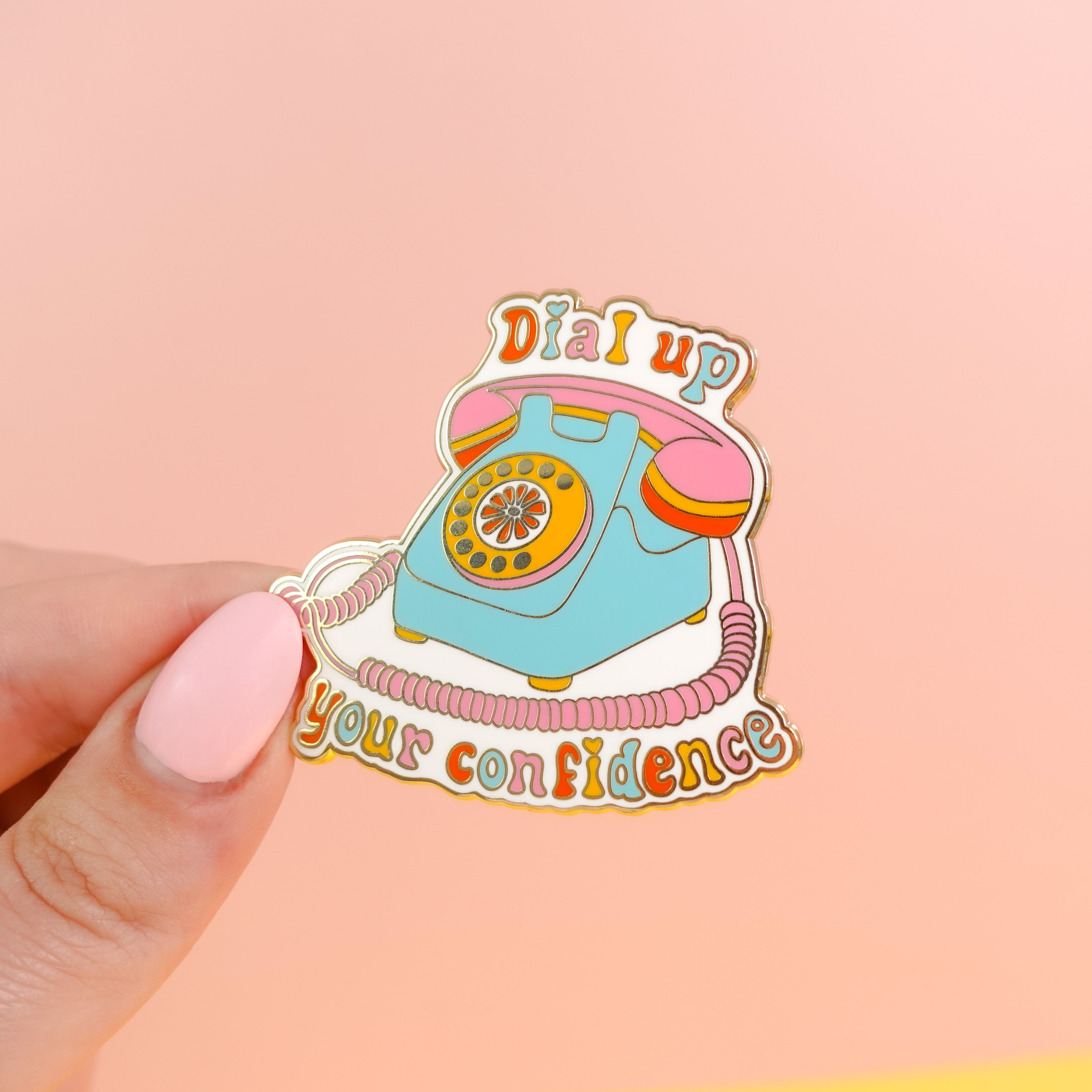 Dial up Your Confidence Retro Enamel Pin