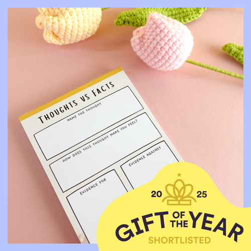 Thoughts vs Facts notepad - challenge negative thoughts