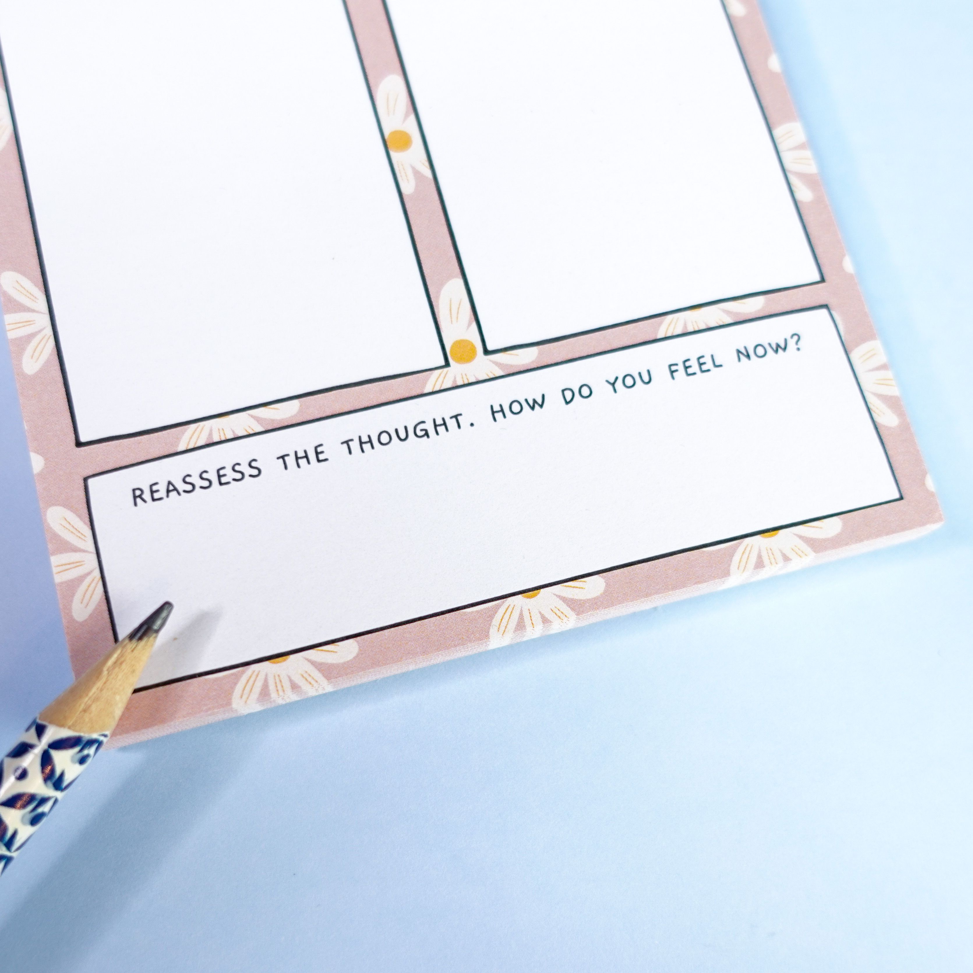 Thoughts vs Facts notepad - challenge negative thoughts