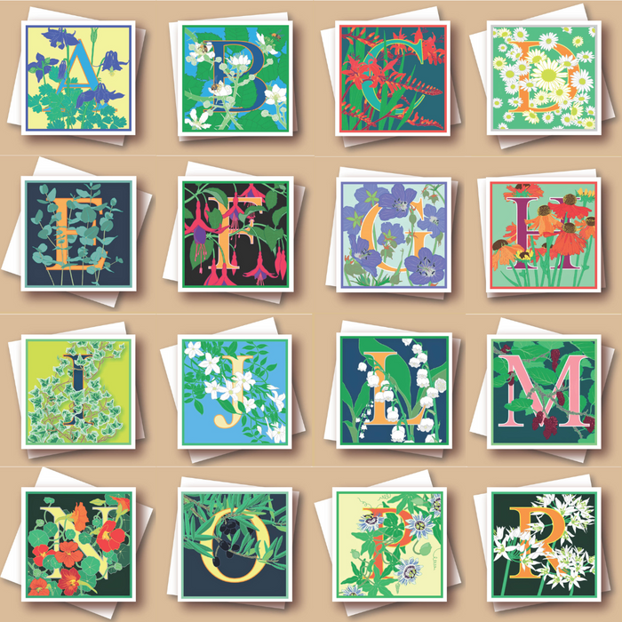 The Plant Alphabet Range of Greetings Cards