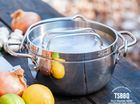 Light stainless steel Dutch oven by Yamatani Industry