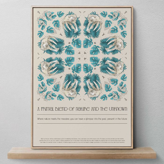 Skulls & Leaves Tiles Art Prints